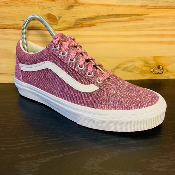 New Vans Old Skool Women's Pink Glitter Sneakers - Picture 4 of 8